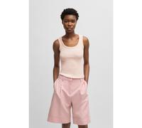 BOSS Stretch-cotton slim-fit top with ribbed structure - Style C_Ematite, 50504245 light pink M