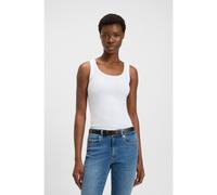 BOSS Stretch-cotton slim-fit top with ribbed structure - Style C_Ematite, 50504245 White XL