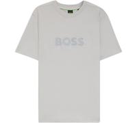 BOSS Stretch-cotton T-shirt with Contrast Logo Grey
