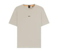 Boss Orange TChup Mens Crew Neck Small Logo T-Shirt - Beige Cotton - Size X-Large