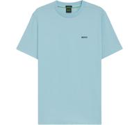 BOSS Stretch-cotton T-shirt with contrast logo (Light/Pastel Blue, XXL)