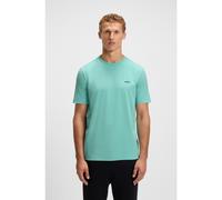 BOSS Stretch-cotton regular-fit T-shirt with contrast logo - Style Tee, 50506373 Turquoise M