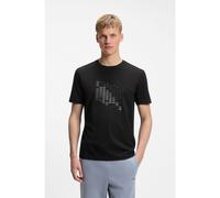 BOSS Stretch-cotton T-shirt with flag artwork - Style TS_Network Flag, 50566853 Black XXXL