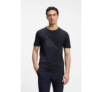 BOSS Stretch-cotton T-shirt with flag artwork - Style TS_Network Flag, 50566853 Dark Blue XXL