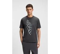 BOSS Stretch-cotton T-shirt with geometric print - Style Tee GRX Zone, 50543808 Dark Grey S