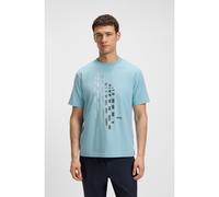 BOSS Stretch-cotton T-shirt with geometric print - Style Tee GRX Zone, 50543808 Light Blue L