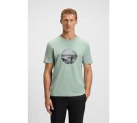 BOSS Stretch-cotton T-shirt with golf artwork - Style Tee Graphic Heritage, 50537847 Light Green M