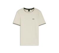 BOSS Stretch-cotton T-shirt with stripes and logo - Style Taul, 50521245 Natural L