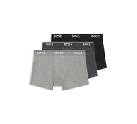 BOSS Stretch-cotton trunks with repeat logos - Style Trunk 3P Power, 50475274 Black / Grey XXL