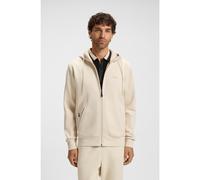BOSS Stretch-cotton zip-up hoodie with logo print - Style Saggy, 50506161 Natural M