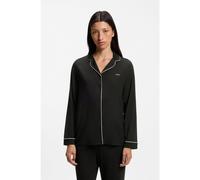 BOSS Womens Stretch Jersey Button-Through Pyjama Set, Black, Size S, Women Black
