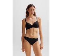 BOSS Stretch-jersey triangle bra with logo straps - Style TRIANGLE PADDED CI, 50502739 White / Black XXL