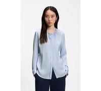 BOSS Stretch-silk blouse with gathered details - Style Banorah, 50571073 Light Blue 18