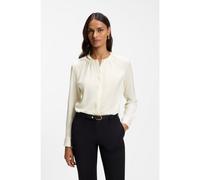 BOSS Stretch-silk blouse with gathered details - Style Banorah, 50571073 Natural 14