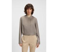 BOSS Stretch-wool jacket with sharkskin weave - Style Jetosal, 50545706 Beige 10