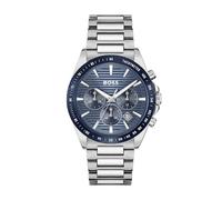 BOSS Chronograph Quartz Watch for Men Strike Chrono Collection with Silver Stainless Steel Bracelet - 1514240