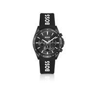 BOSS Strike Black-dial chronograph watch with silicone logo strap - Style STRIKE, 58565035 Black pcs.
