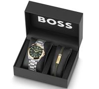 BOSS Strike Giftset 1570179 - Man - 41 mm - Analogue - Quartz - Mineral Glass Green 41 mm