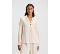 BOSS Striped pyjama shirt with logo trim - Style Twill_Shirt, 50557119 Light Beige L