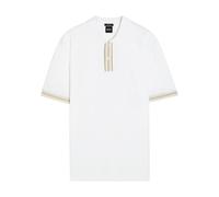 Boss Striped-trim Cotton Polo Shirt - White - M