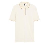 Boss Striped-trim Piqué Cotton Polo Shirt - Ecru - S