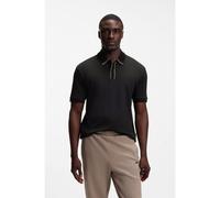 BOSS Striped-trim polo shirt in interlock cotton - Style PL_Cord Paddy, 50570008 Black L