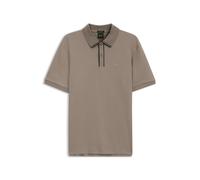 BOSS Striped-trim polo shirt in interlock cotton - Style PL_Cord Paddy, 50570008 Light Brown XXXL