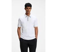 BOSS Striped-trim polo shirt in interlock cotton - Style PL_Cord Paddy, 50570008 White S
