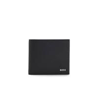 BOSS Structured folding wallet with metal logo lettering - Style Northon_4cc Coin, 50568387 Black pcs.