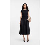 BOSS Structured-jersey dress with poplin skirt - Style Estruci, 50565542 Dark Blue M