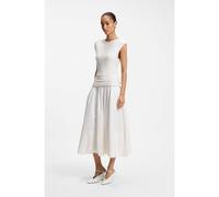 BOSS Structured-jersey dress with poplin skirt - Style Estruci, 50565542 White XL