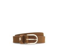 BOSS Suede belt with gold-tone Double B monogram - Style Scarlet-BB-Sd-G_Sz25, 50522643 Brown 26
