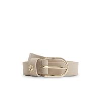 BOSS Suede belt with gold-tone Double B monogram - Style Scarlet-BB-Sd-G_Sz25, 50522643 Light Beige 28