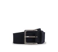 BOSS Suede belt with logo-engraved gunmetal buckle - Style Ronnie-Sd-St_Sz35, 50537177 Dark Blue 34