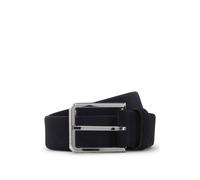 BOSS Suede belt with polished pin buckle - Style Caleb-Sd_Sz35, 50542138 Dark Blue 36