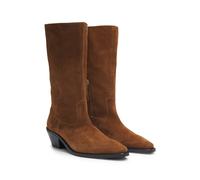 BOSS Suede boots with Cuban heel - Style Niara_Bootie50_SDZ, 50557662 Brown 3