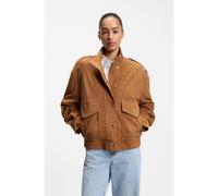 BOSS Suede jacket with blouson styling - Style C_Sabea, 50562753 Brown 10