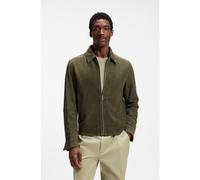 BOSS Suede leather jacket with zip closure - Style H-Malbano7, 50563869 Dark Green 46R