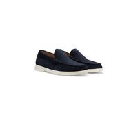 BOSS Mens Sienne Loaf Suede Loafers with Contrast Outsole Size 11 Dark Blue