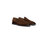 BOSS Suede loafers with leather piping - Style Cassian_Loaf_vpad, 50546956 Dark Brown 9