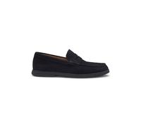 BOSS Suede Loafers with Logo Penny Trim
