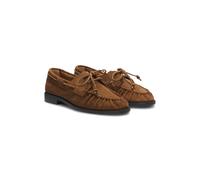 BOSS Suede moccasins with hand-stitched apron toe - Style Lycia_Boat_SDBB, 50568643 Brown 8