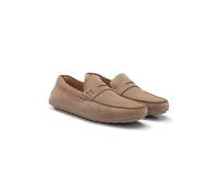 BOSS Mokassins Aus Veloursleder Mit Pennyloafer-Detail Beige
