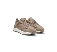 BOSS Suede-trim trainers with Double B monogram - Style B Icon_Runn_sdny, 50548358 Light Brown 9