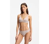 BOSS Super-soft lace bralette with gold plaque - Style PADDED SOFT_B LACE, 50566474 Light Beige S