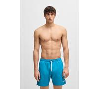 BOSS Mens Starfish Contrast-Logo Swim Shorts with Full Lining