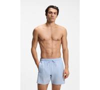 BOSS Mens Iconic Recycled-Material Swim Shorts with Logo and Signature Stripe