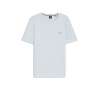 BOSS T-Shirt Aus Stretch-Baumwolle Mit Logo-Stickerei Blue