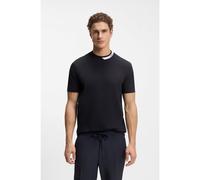 BOSS T-shirt in stretch cotton with a logo collar - Style Tock_IN, 50568070 Dark Blue M