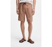 BOSS Tapered-fit shorts in herringbone linen - Style L-PeetL-PL-RDS-S-252, 50560594 Brown 38R